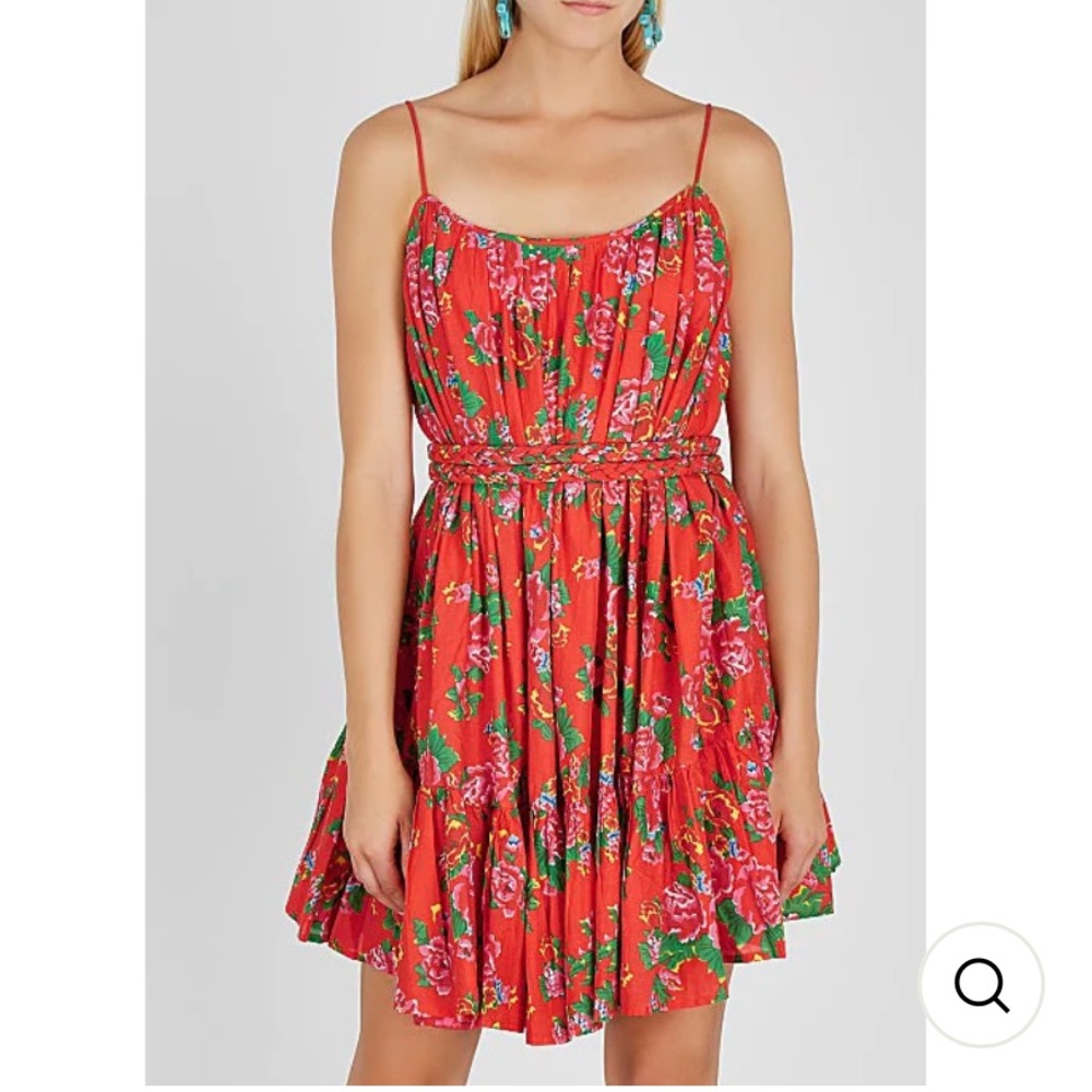 RHODE Resort Nali Red Floral Mini Dress Size Medium